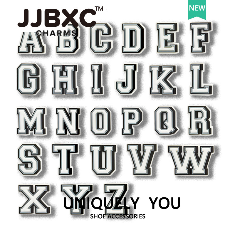 JJBXC cross จิบบิท หัวเข็มขัดตัวอักษร AZ แบบแฟชั่น จิ๊บบิท ตัวติดรองเท้า cross