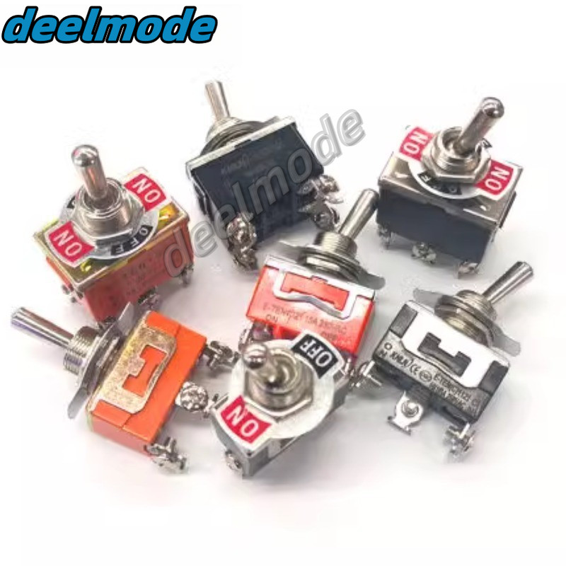 Toggle Switch E-TEN1021 1122 1221 1321 1322 123 223 15A 250VAC Rocker Switch E-TEN1121 E-TEN1221 สีดําหมวกกันน้ํา