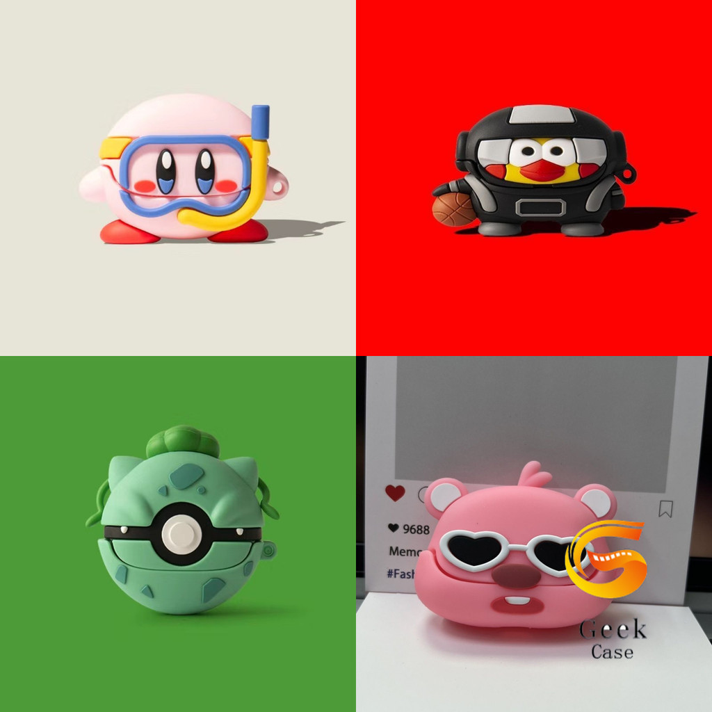 Geek For SoundCore K20i Case เคส เคสหูฟังบุคลิกภาพดําน้ํา Kirby แว่นกันแดดรูปแบบ beaver