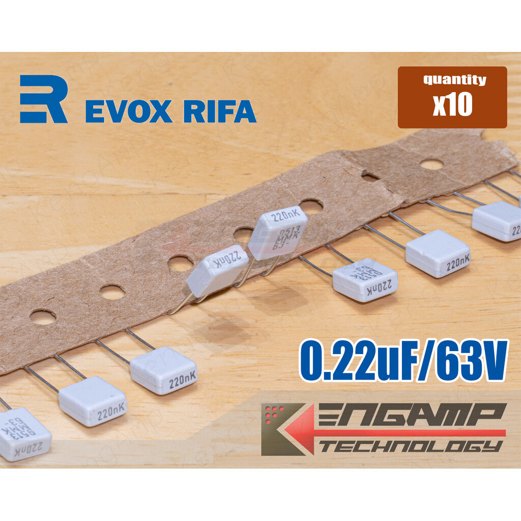 (10ตัว) [F-CAP] 0.22uF/63V 220nK63V EVOX MMK5 10% 3.4x7.2 H7.5mm P=5mm