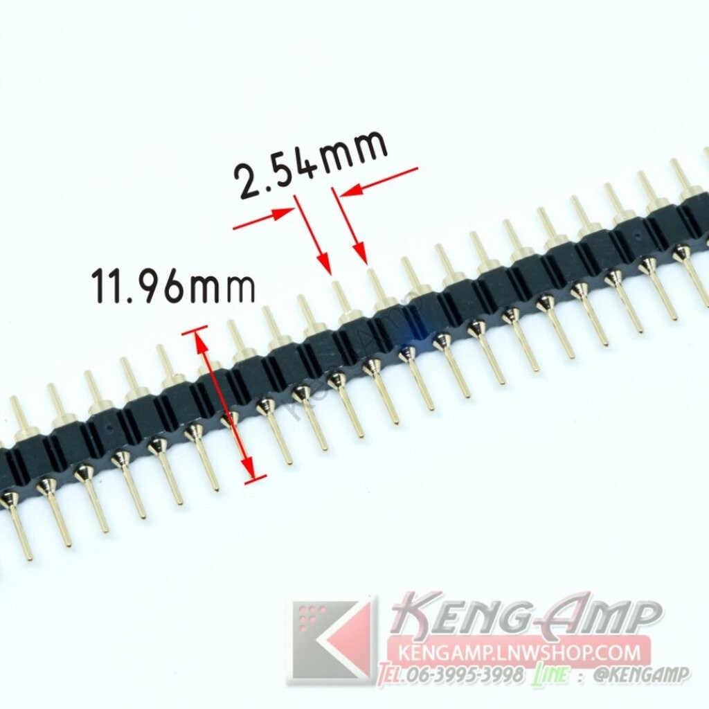 (1ชิ้น) [TMN] Pin Header ขาเข็ม2ด้านชุบทอง 2.54x40P
