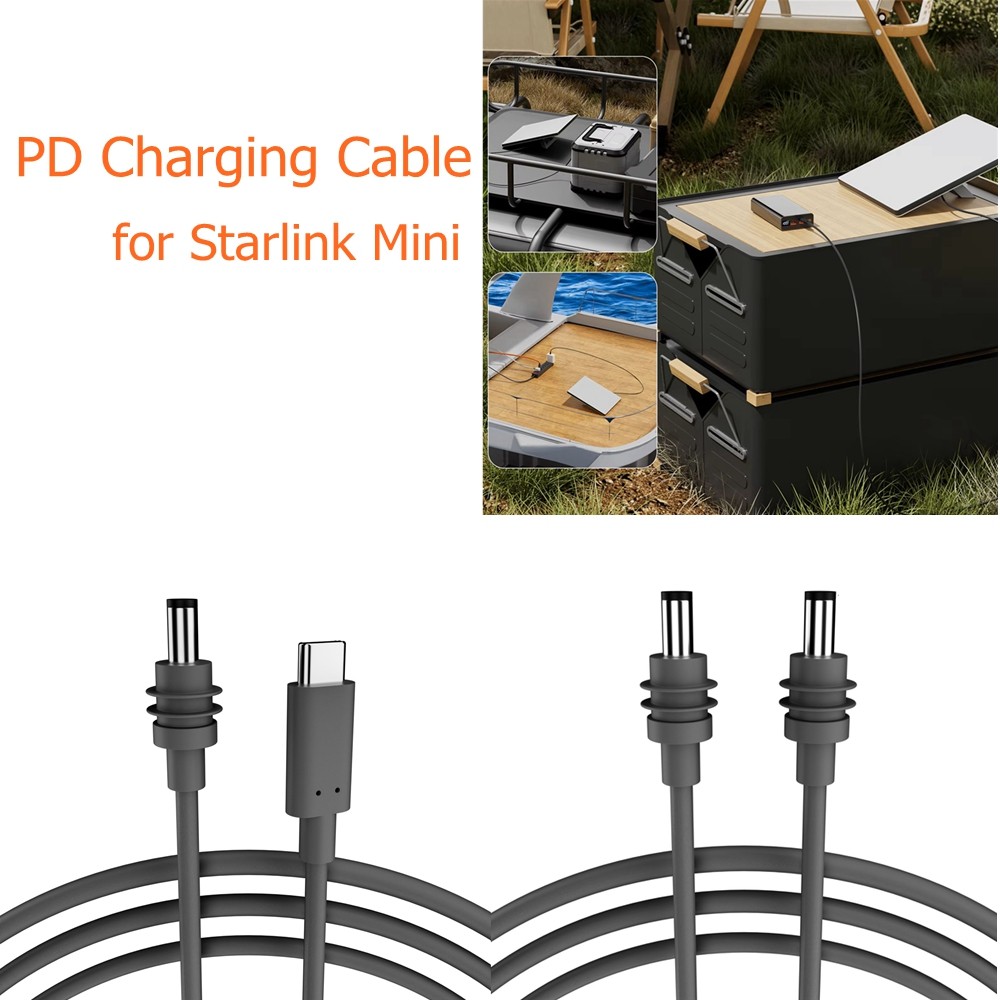 สายชาร์จสําหรับ starlink mini cable 2M (6.6ft) starlink mini DC Power Type-C อินพุตเปลี่ยนสายกันน้ํา Outdoor Barrel Jack Chargein สําหรับ starlink gen3 mini