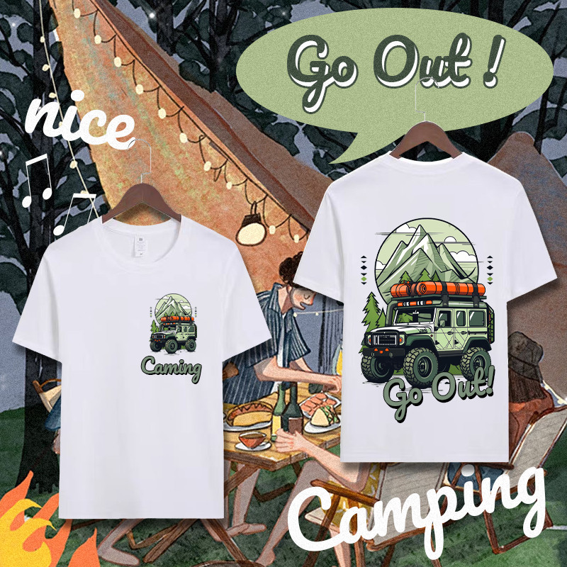 HOT SALE   ️ ไอ้เราก็สายแคมปิ้ง CAMPING ➣เสื้อ สปริง Let’s go Camping ผ้ T-Shirt รวมฮิตเสื้อยืดแคมป์ปิ้งใส่แล้วเท่ไม