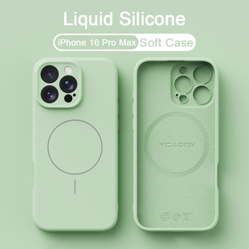 ซิลิโคนเหลวmatte Softเคสโทรศัพท์สําหรับiPhone 11 12 13 14 15 16 Pro Max X Xs XR Xs Max 14 15 16 Plusแม่เหล็กกันกระแทก