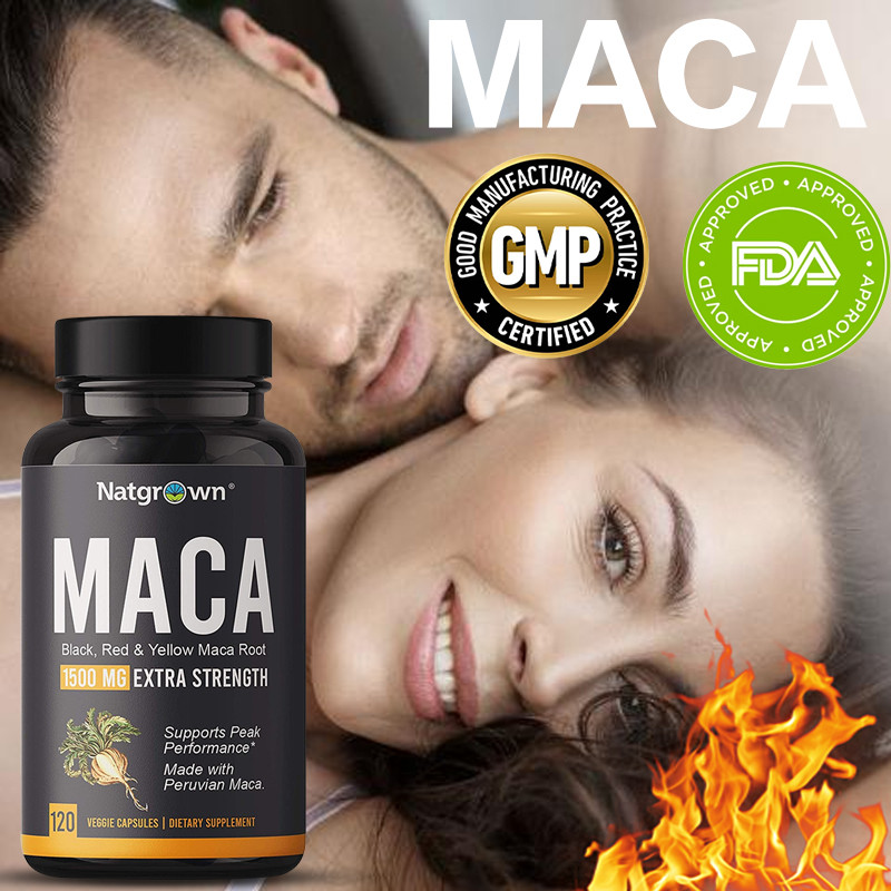 ราก Maca สามสีออร์แกนิกของ Pslalae พร้อมพริกไทยดําสําหรับการดูดซึม, รองรับสมดุลพลังงานและฮอร์โมน, มังสวิรัติ