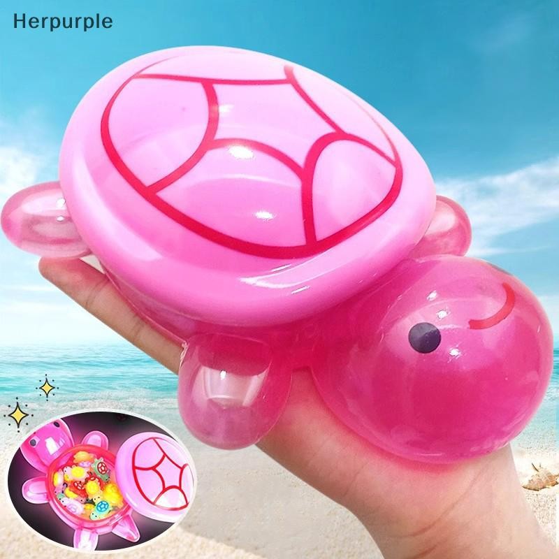Herpurple น่ารักการ์ตูนเต่าส่องสว่างกล่องเก็บตกแต่งบ้านงานฝีมือเรซินเรืองแสงเต่าขนาดเล็กกรณีการจัดเก็บเครื่องประดับตกแต่ง TH
