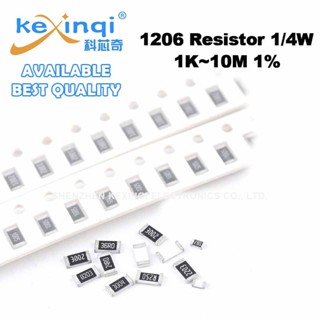 (100 ชิ้น) 1206 ตัวต้านทาน SMD 1K ~ 10M 1% 1/4W 2.2K 2.7K 6.…