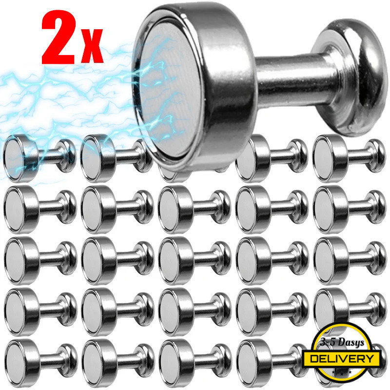 [3-5 วันมาถึง]ตะขอจัดระเบียบแม่เหล็กขนาดกะทัดรัด - หมุดดัน NdFeB แบบใช้ซ้ําได้สําหรับบันทึก/แผนที่/ปฏิทิน, ตําแหน่งง่ายบนพื้นผิวโลหะทั้งหมด 2-หีบห่อ