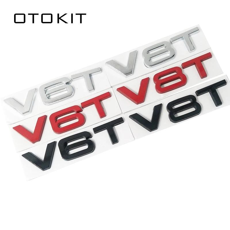 จัดแต่งทรงผมรถ 3D โลหะ V6T V8T V6 V8 T Fender ด้านข้างสัญลักษณ์หาง Trunk Fender Badge สติกเกอร์สําหร