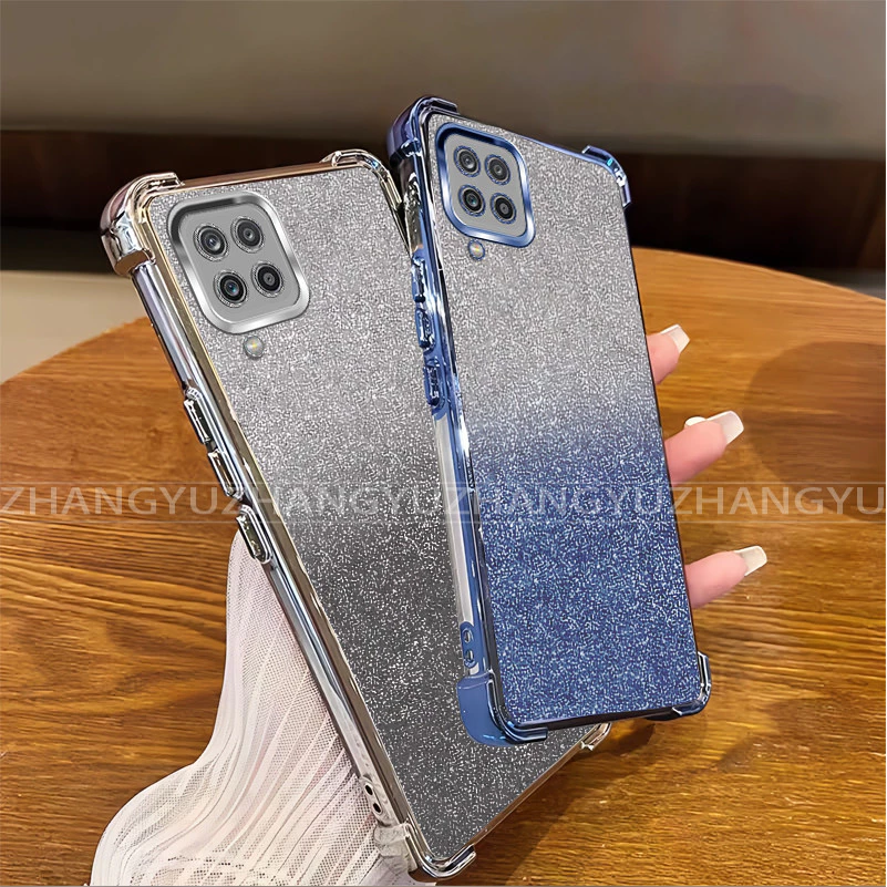 สําหรับ Samsung A12 A22 4G 5G เคสโทรศัพท์ 2025 กระดาษแวววาวกันกระแทกโปร่งใสเคสโทรศัพท์ใหม่ SZ10