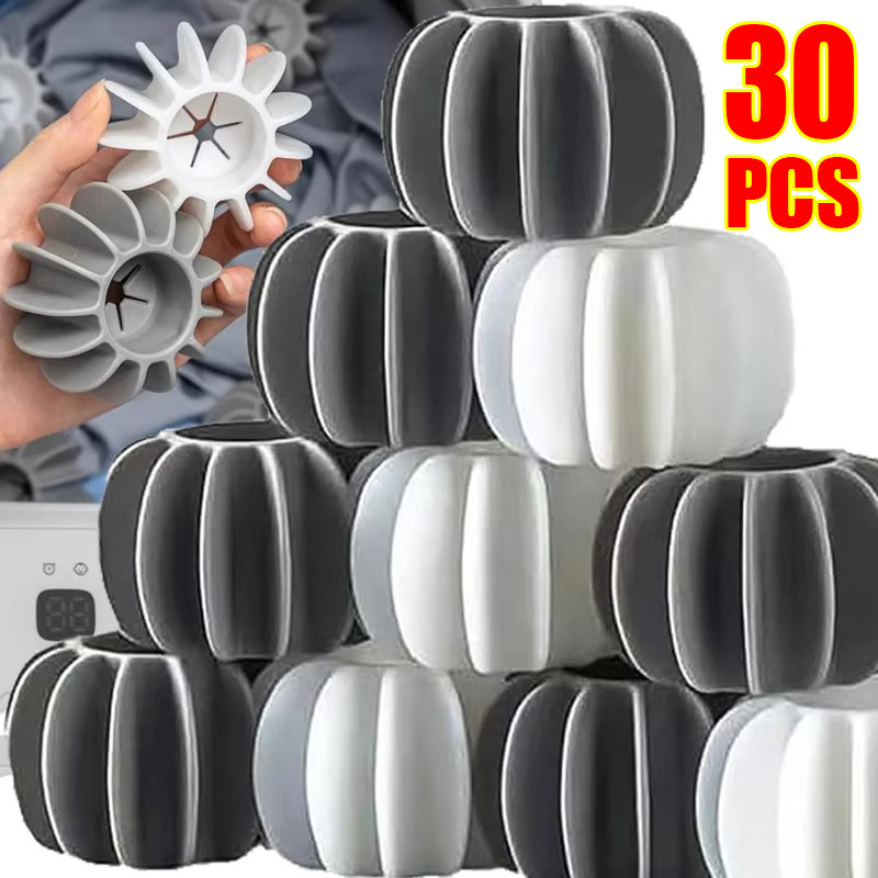 ลูกบอลซักผ้าซิลิโคนแบบใช้ซ้ําได้ 30 ชิ้น - เครื่องกําจัดขนแบบป้องกันการพันกันและสัตว์เลี้ยง - การออกแบบหนานุ่มพร้อมบ่อทําความสะอาด - น้ํายาซักผ้าแม