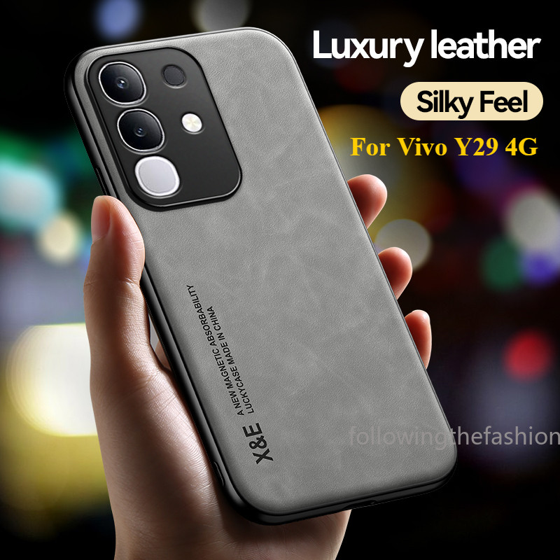 หรูหราRetroหนังเคสโทรศัพท์สําหรับVivo Y29 4G vivo Y29 Y 29 Y29s 4G 5G 2025 แฟชั่นธุรกิจสไตล์ปลอกนุ่ม