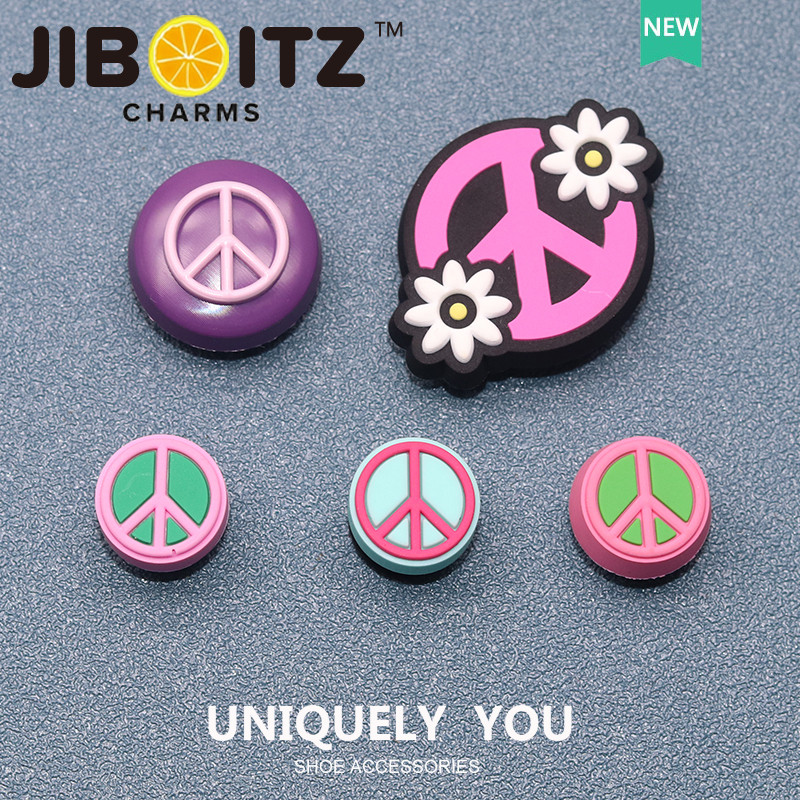 JIBBITZ cross charms ตัวติดรองเท้า โลโก้สันติภาพ ตัวติดรองเท้า cross