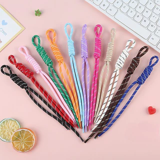 5ชิ้นที่มีสีสันถักเชือกเส้นเล็กป้องกันการโจรกรรมเชือกไนล่อนกระเป๋าเป้สะพายหลังสายรัดกระเป๋าตกแต่ง