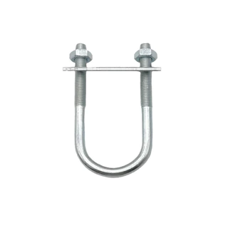 SYLV 1 ชิ้นท่อ U-Clamp, สกรูชุบสังกะสี Q235 เหล็กคาร์บอน M8 แคลมป์ท่อกลม, พร้อม Baffle มุมขวา U-bolt สําหรับหลอดกลม