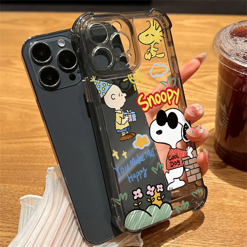 🌸TheOne🌸สี่มุมหนาป้องกันการตกเลนส์ป้องกันกรณีโทรศัพท์มือถือสำหรับ iPhone 16 15 14 13 12 11 ProMax X/XS XR XSMAX 7 8PLUS