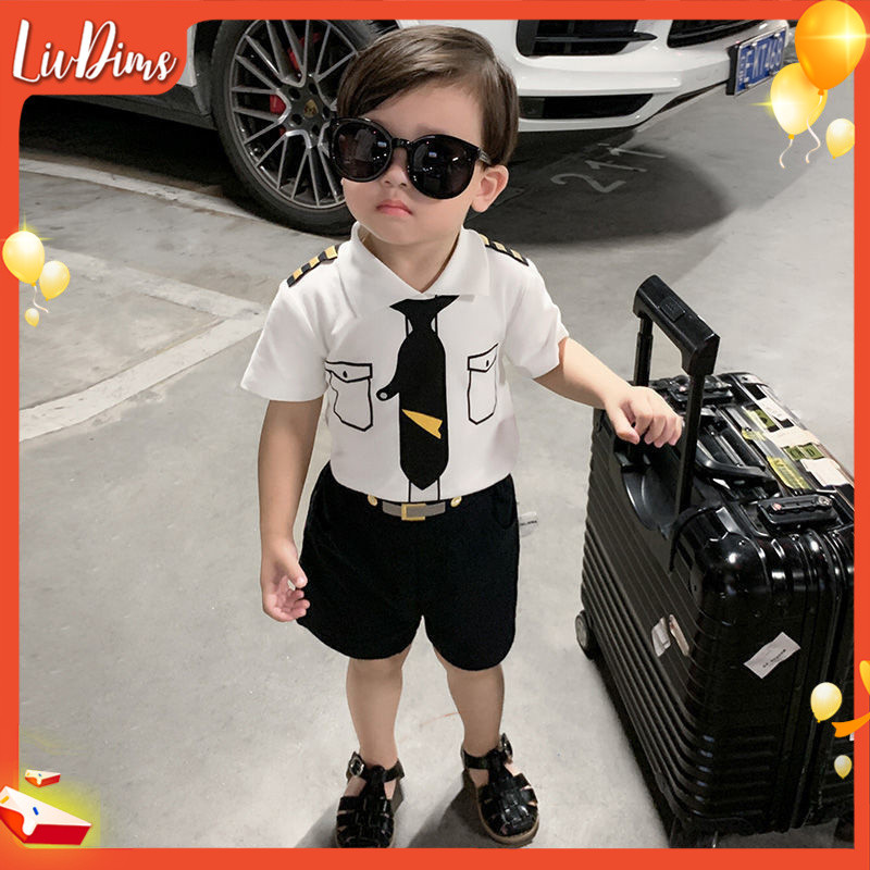 Liv Dims🌸ชุดเด็กชาย ปก แขนสั้น+ขาสั้น เกาหลี แฟชั่น เปิดเทอม ชุดนักเรียน นักเรียน set