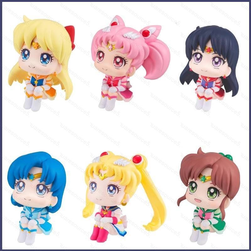 Lg 6pcs Sailor Moon Action Figure ของขวัญสําหรับสาว Usagi Ami Makoto Rei Chibiusa Minako ตุ๊กตาของเล่นสําหรับเด็ก