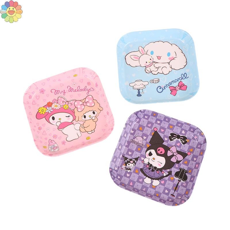 Gogo Kawaii Sanrio Hello Kitty จานอาหารค่ําบนโต๊ะอาหาร Cinnamoroll Kuromi My Melody จานผลไม้เค้กจานผลไม้ถาดขนม TH