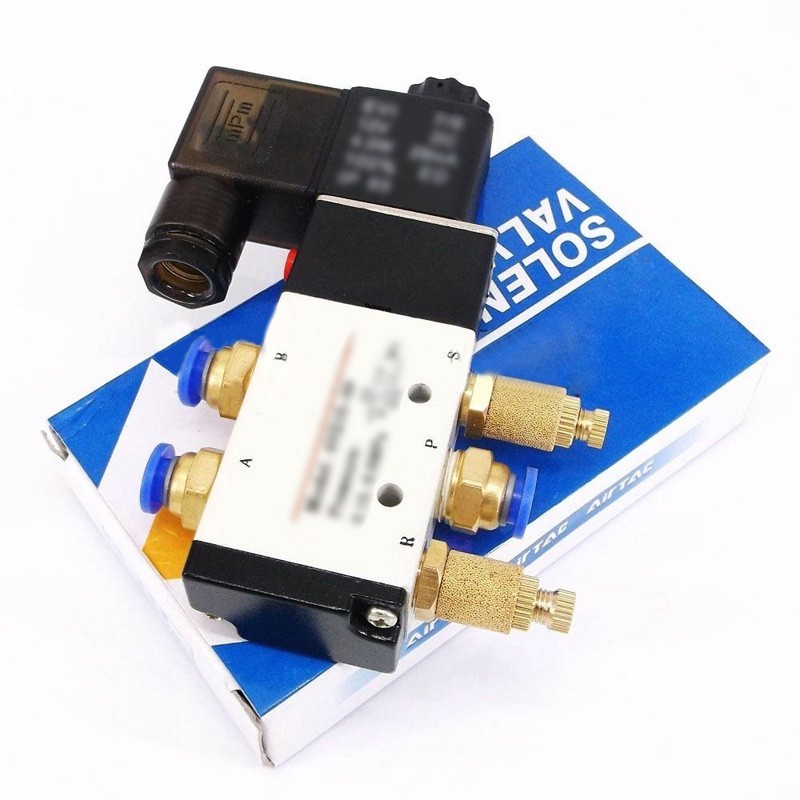 <bestshe> 4v210-08 DC 24V Solenoid วาล์วนิวเมติก 5 พอร์ต 2 ตําแหน่งและขั้วต่อท่อไอเสีย