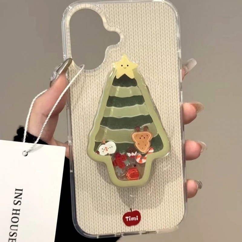 เคสโทรศัพท์มือถือสำหรับต้นคริสต์มาสสำหรับ iPhone Yaoyaole 16/15/14PROMAX นุ่ม13/12/11pro รุ่นใหม่ XR/XS เคสป้องกันแบบครอบทั้งหมดแบบรูใหญ่7/8PLUS 1vm9