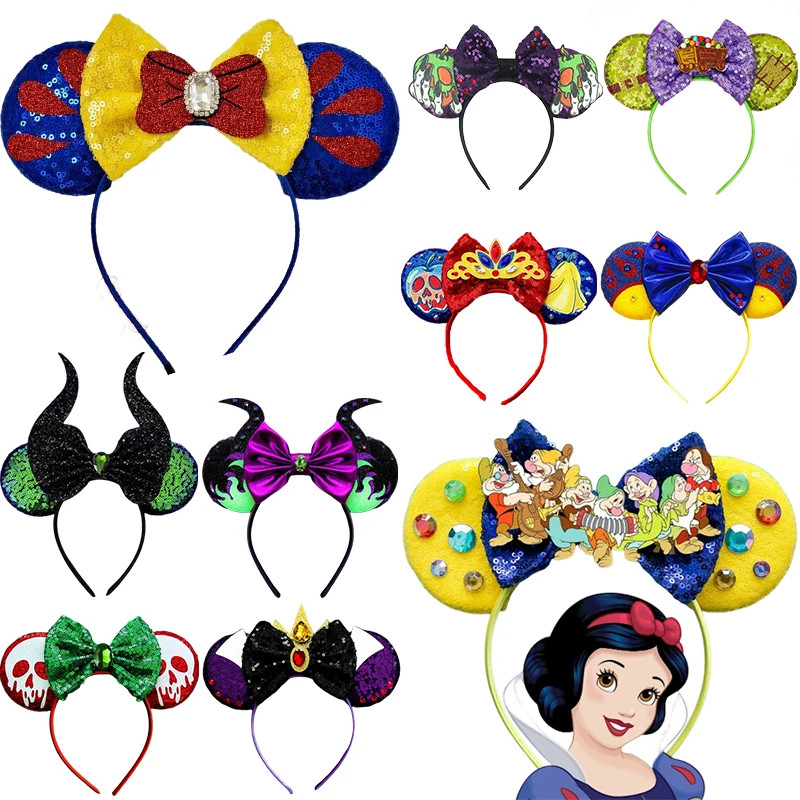 หูกระต่ายSnow White สำหรับผู้ใหญ่ เครื่องประดับทรงหัวจิกี้เม้าส์ ห่วงผมราชินีชั่วร้าย สำหรับผู้หญิงและเด็ก ของขวัญพิเศษ