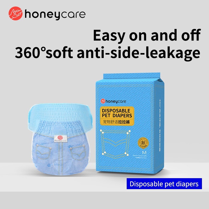 Honeycare XS-XL ขนาด ผ้าอ้อมน้องหมา สุนัขดึงกางเกงและผ้าอ้อมสําหรับสัตว์เลี้ยง ดึงผ้าอ้อมผ้าอนามัยสําหรับสุนัขและป้า