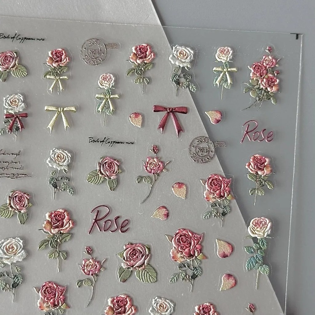 สติ๊กเกอร์ดอกกุหลาบย้อนยุคสติ๊กเกอร์ติดเล็บสติ๊กเกอร์ใสสติ๊กเกอร์เคสโทรศัพท์ - รูปที่ 2