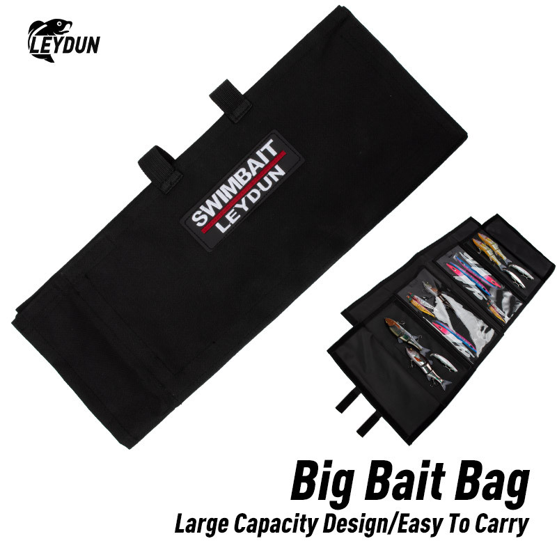 Leydun Swimbaits กระเป๋าตกปลาสําหรับเหยื่ออ่อนและแข็งถึง 12 "เหยื่อห่อ 4 กระเป๋าไฮบริดเหยื่อง่ายเข้าถึงป้องกันกระเป๋า