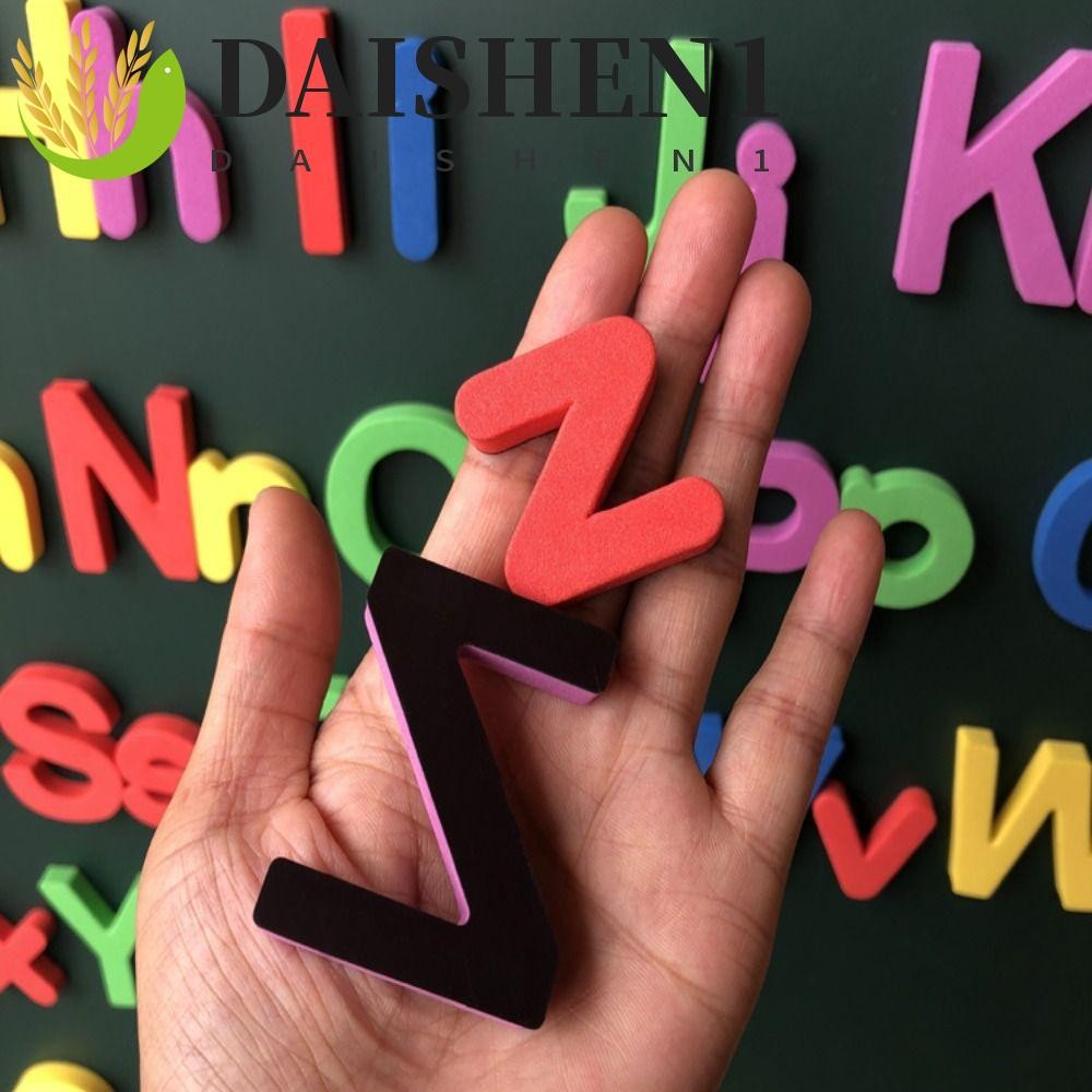 Daishen1 สติกเกอร์แม่เหล็ก EVA ลายตัวอักษร ตัวเลข ล้างทําความสะอาดได้ สําหรับตกแต่งบ้าน ตู้เย็น 24 ชิ้น
