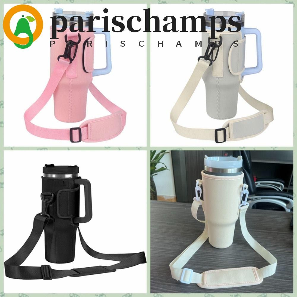 Parischamps 40 Oz Tumbler Bag, Neoprene Portable Thermos cup Bag, Meoy Crossbody with Adjustable Shoulder Strap Water Bottle Carrier Bag Tumbler