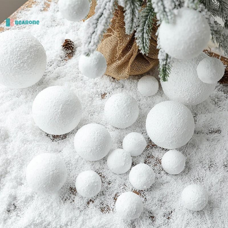 <bearone> 6ชิ้นคริสต์มาสสโนว์บอลโฟมสีขาวลูกบอลคริสต์มาสเครื่องประดับสําหรับdiy Xmas Treeแขวนจี้บอลพรรคตกแต่งบ้านที่ดี
