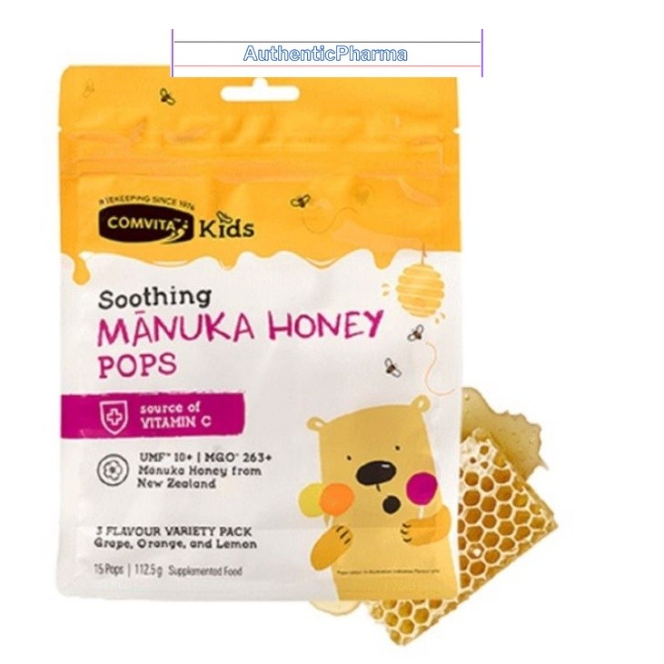 Comvita Manuka Honey Pops สําหรับเด็ก 15 Pops