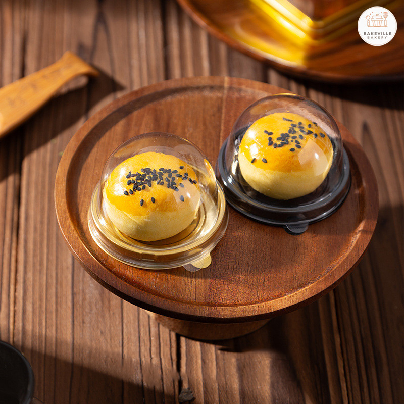 BAKEVille พร้อมส่ง กล่องขนม กล่องใส่เค้ก ขนมพระจันทร์ คัพเค้ก เค้กส้ม แบบกลม 50 ชิ้น/แพ็ค กล่องใสพลาสติก พร้อมฝาทรงโดม - รูปที่ 7