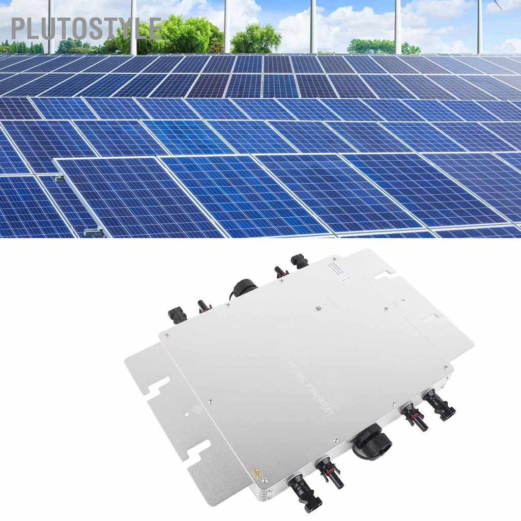 PLUTOSTYLE 1600W Solar Grid Tie Micro Inverter 120V 230V IP65 Waterproof Aluminum Alloy for Outdoor 