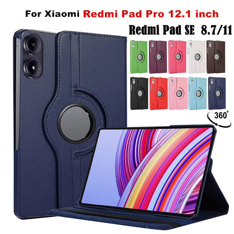 เคสฝาพับ สําหรับ xiaomi Pad Pro 12.1 Pad 6s Pro 12.4 redmi Pad SE 8.7 11 เคสหมุนได้360 องศาหมุน เคสหนัง มีช่องใส่ปากกา