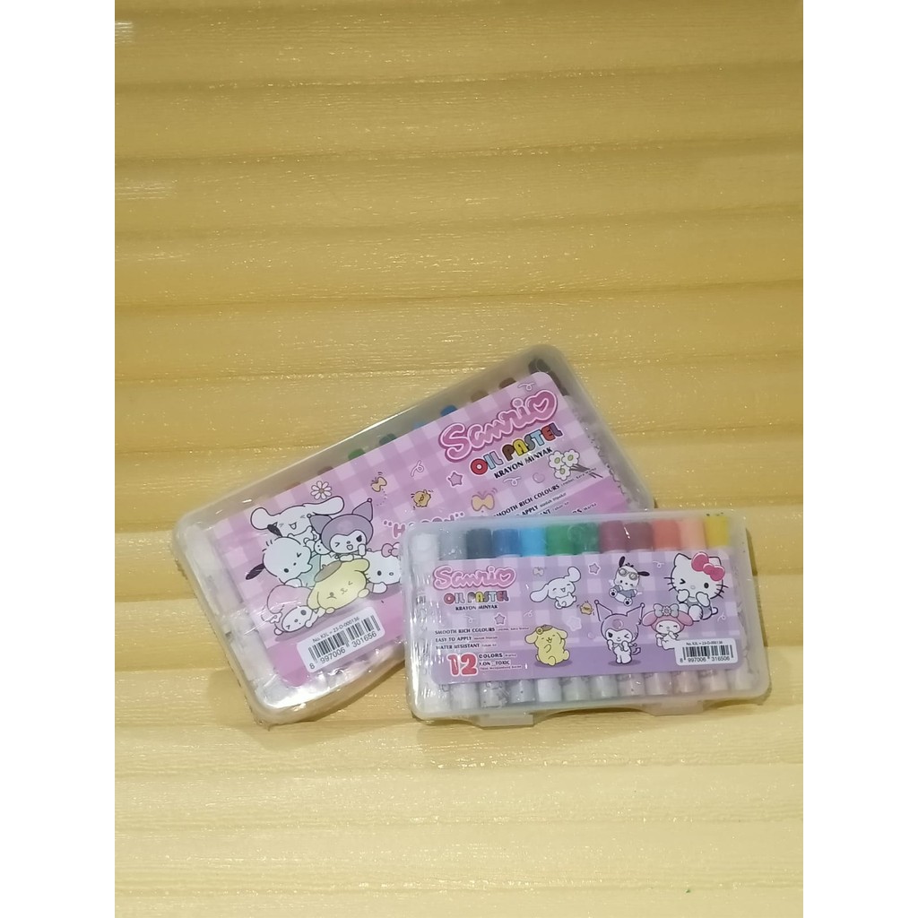 *PARTY WORLD* 12 COLORS CRAYON / OIL PASTEL CRAYON / SANRIO CRAYON / MINI CRAYON