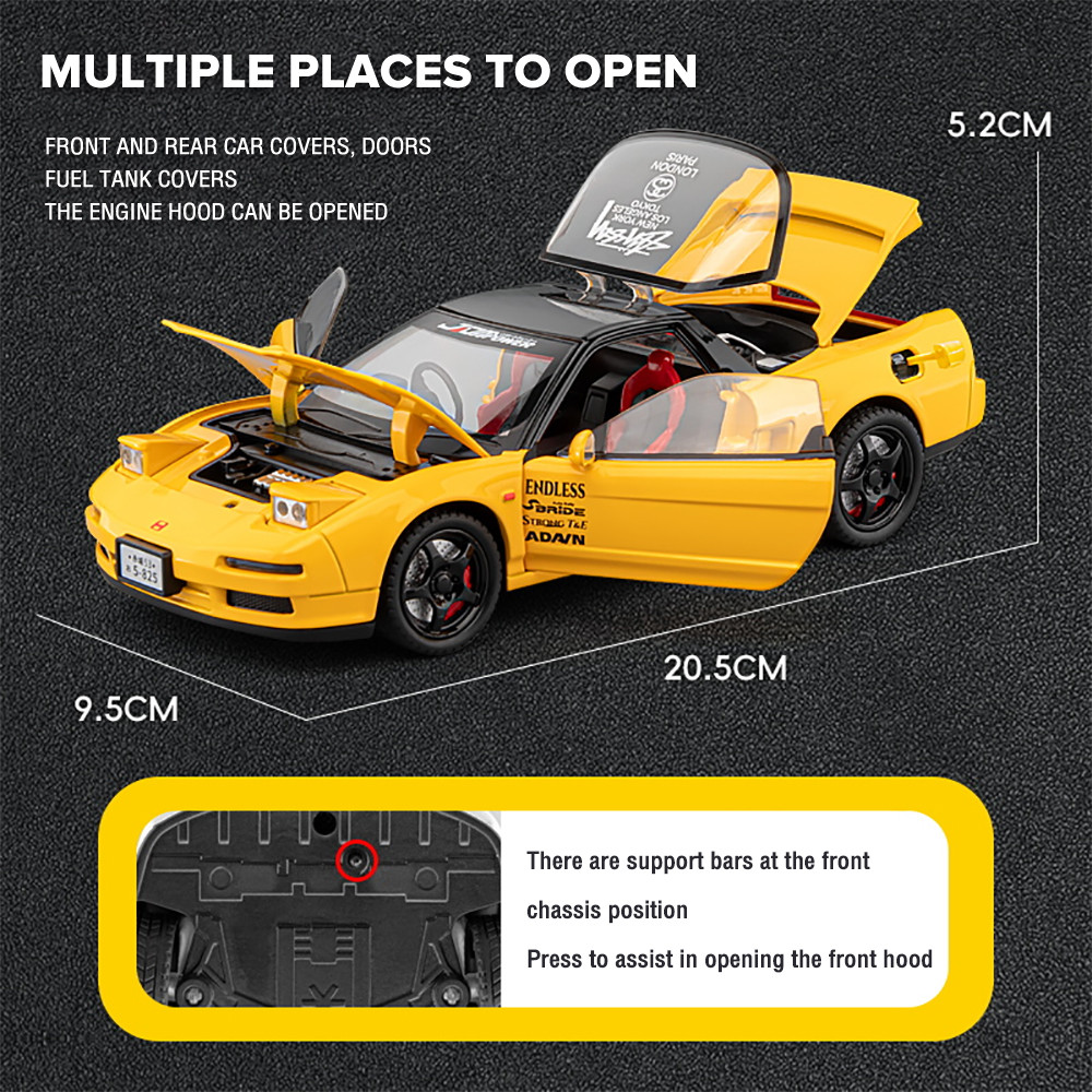 Klt 1:22 Honda NSX Supercar โมเดลรถเหล็กรถโลหะผสมของเล่นของขวัญสําหรับเด็กเด็กผู้หญิง