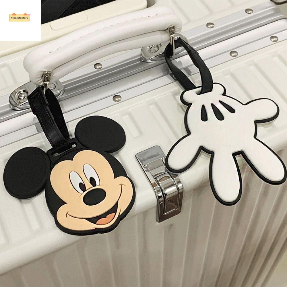 Fitnessfactory แท็กกระเป๋าเดินทางเครื่องบิน, แท็กกระเป๋าการ์ตูน Minnie Mickey, โบว์โบว์แบบพกพาเครื่องบินกระเป๋า Boarding Tag Aircraft Consignment Card Tag Boarding Pass Tag วันหยุด