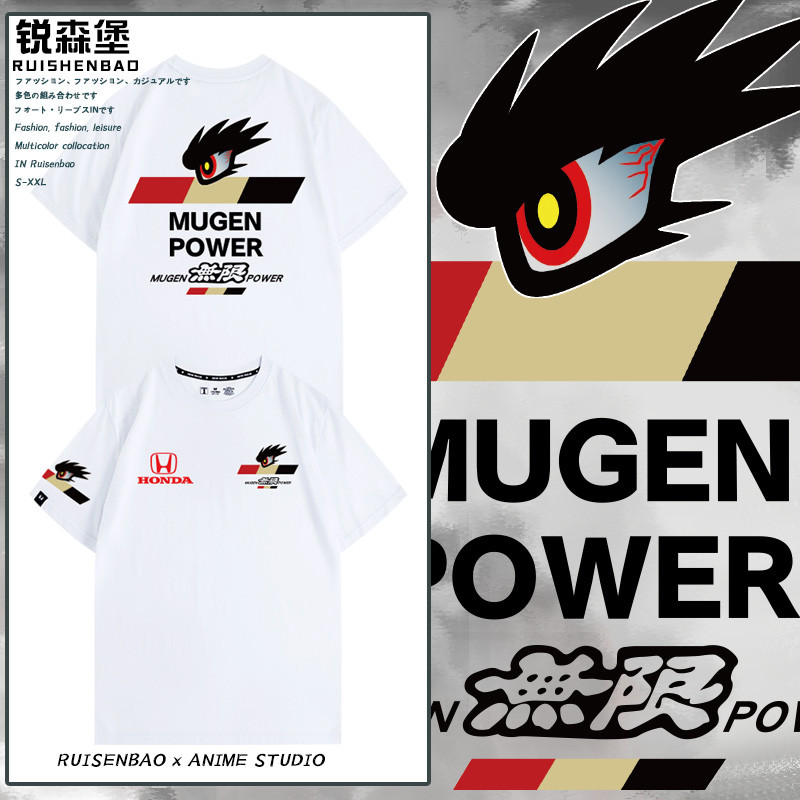 Attitude MUGEN ดัดแปลง Honda Honda POWER เสื้อยืดผ้าฝ้ายผู้ชายฤดูร้อนแขนสั้น