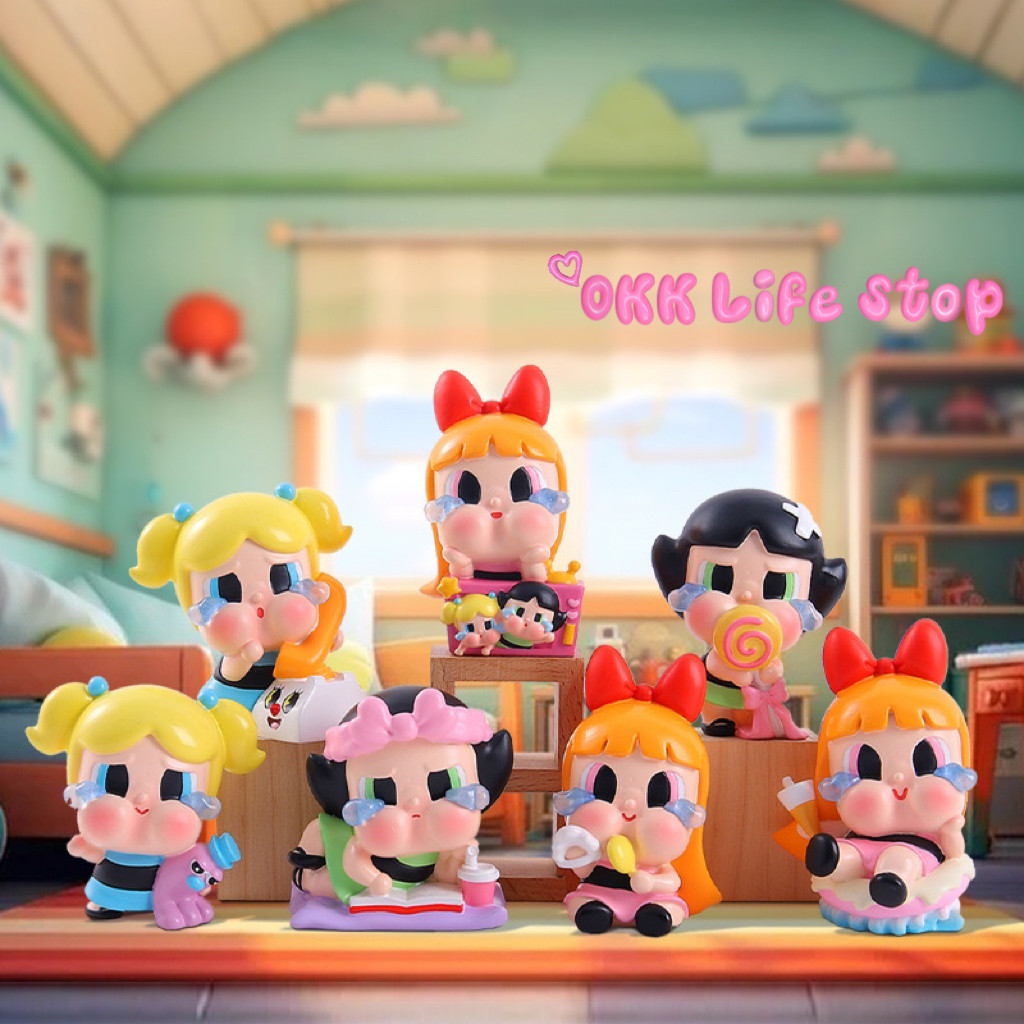 OKK Life Stop(A028)*พร้อมส่งในไทย*กล่องจุ่มโมเดลCrybaby Powerpuff girls ของเล่นน่ารักตกแต่งบ้านหรือของขวัญวันเกิด