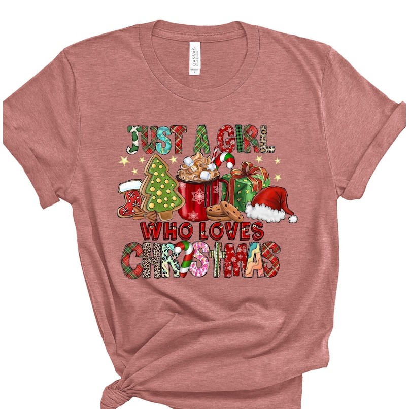 Christmas Shirt Woman, Just A Girl Who Loves Christmas, Funny Christmas Shirt, Family Vacation Shirt