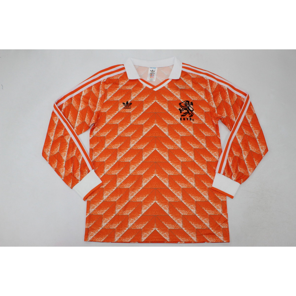 เสื้อบอลทีมเหย้าคลาสสิกปี 1988 แขนยาว สไตล์เรโทร ดีไซน์โดย #GULLIT และ #VANBASTEN