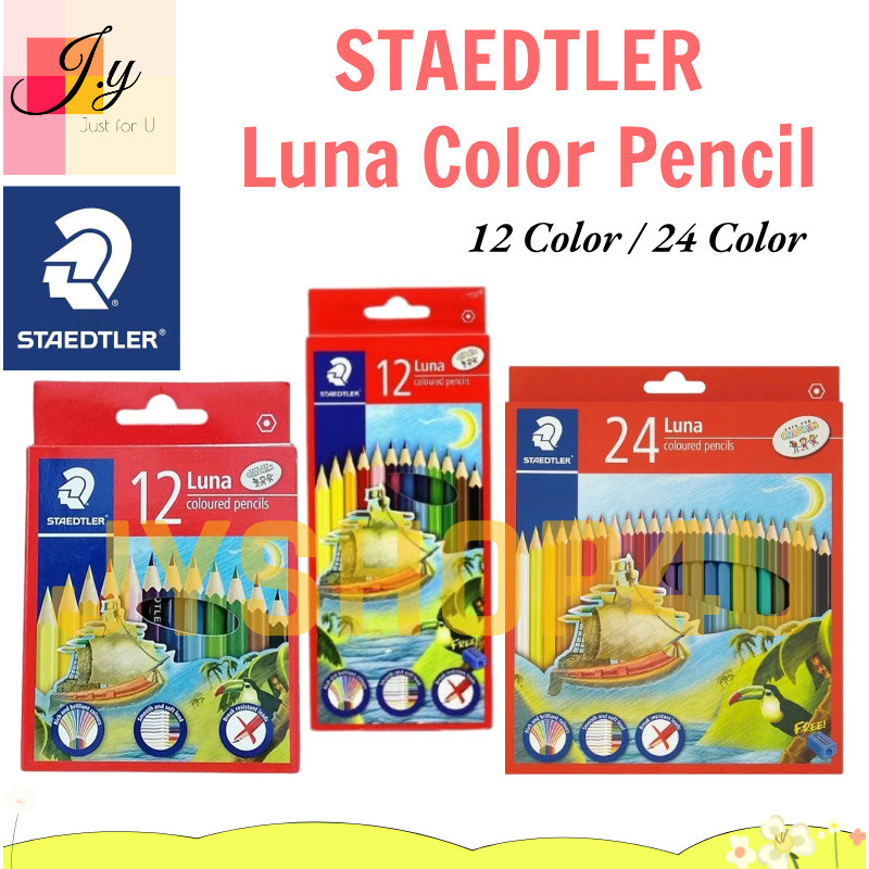 (JYSHOP4U) ️ STAEDTLER Luna Color Pencils 12/24 Colours Short & Long 彩色笔