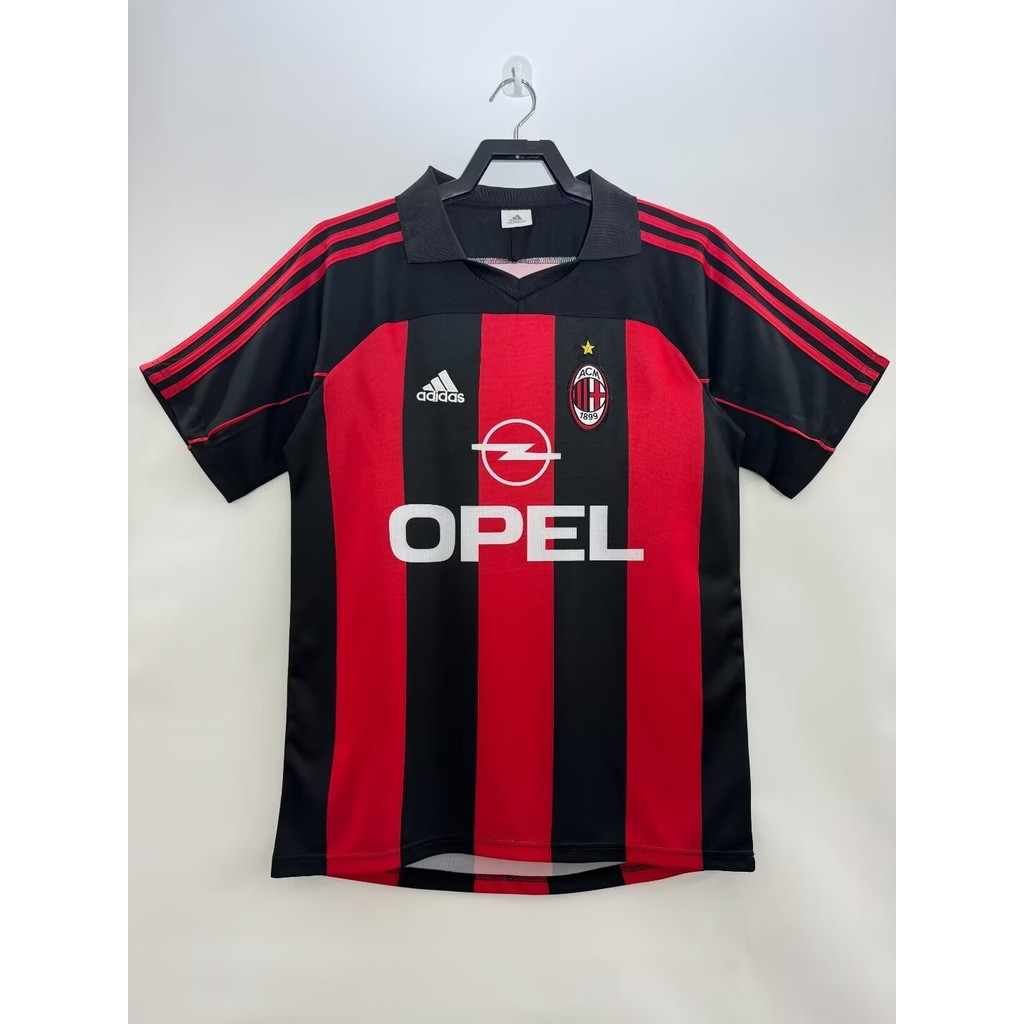 2000/02 AC Milan Home Retro Soccer Jersey ผู้ใหญ่แขนสั้นเสื้อกีฬาคุณภาพสูง