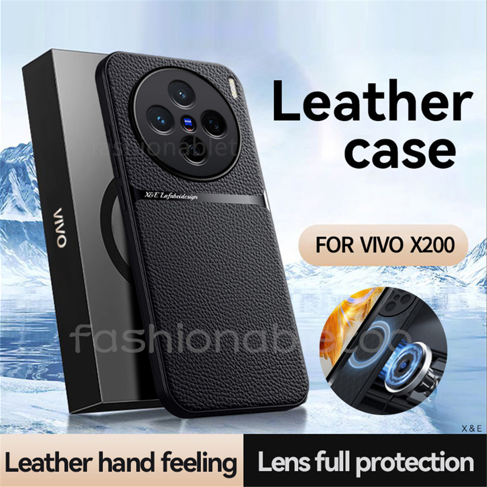 Pu Retro Matte หนังเคสโทรศัพท์สําหรับ Vivo X100 X200 pro mini X200pro mini X200promini X100pro VivoX200pro ปลอก Soft TPU Edge ป้องกันกันชนกันกระแทกปกหลัง