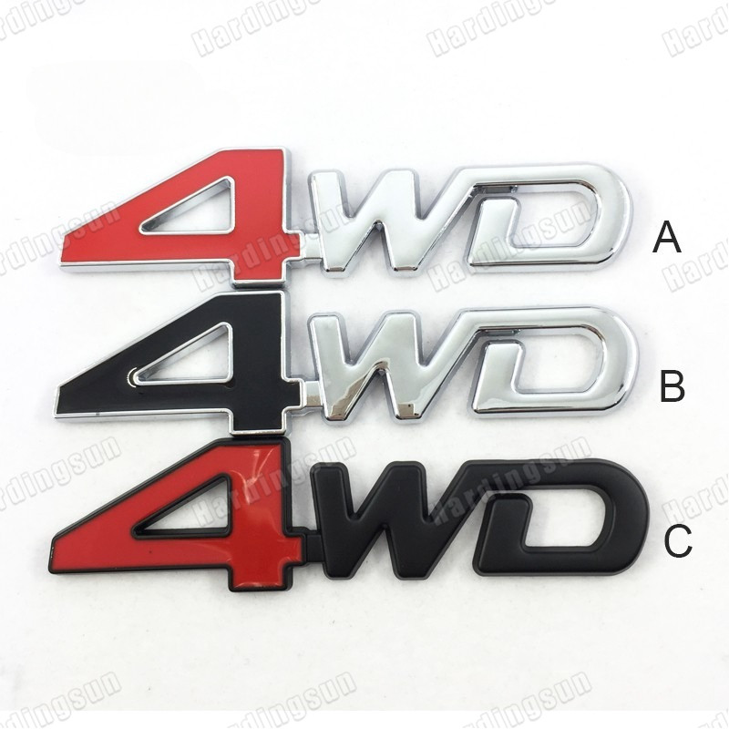 1 x Metal 4WD Letter Logo Car Auto ด้านหลังสติ๊กเกอร์สัญลักษณ์
