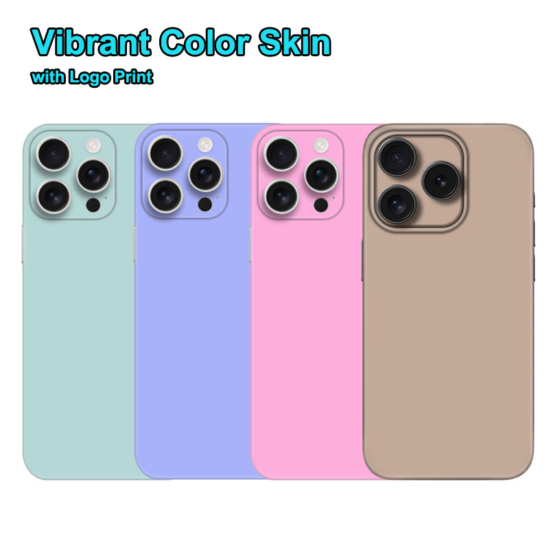 Vibrant สีโลโก้ Decal ผิวสําหรับ iPhone 16 15 14 13 Pro Max กลับหน้าจอป้องกันฟิล์ม Wrap Matte สติกเกอร์