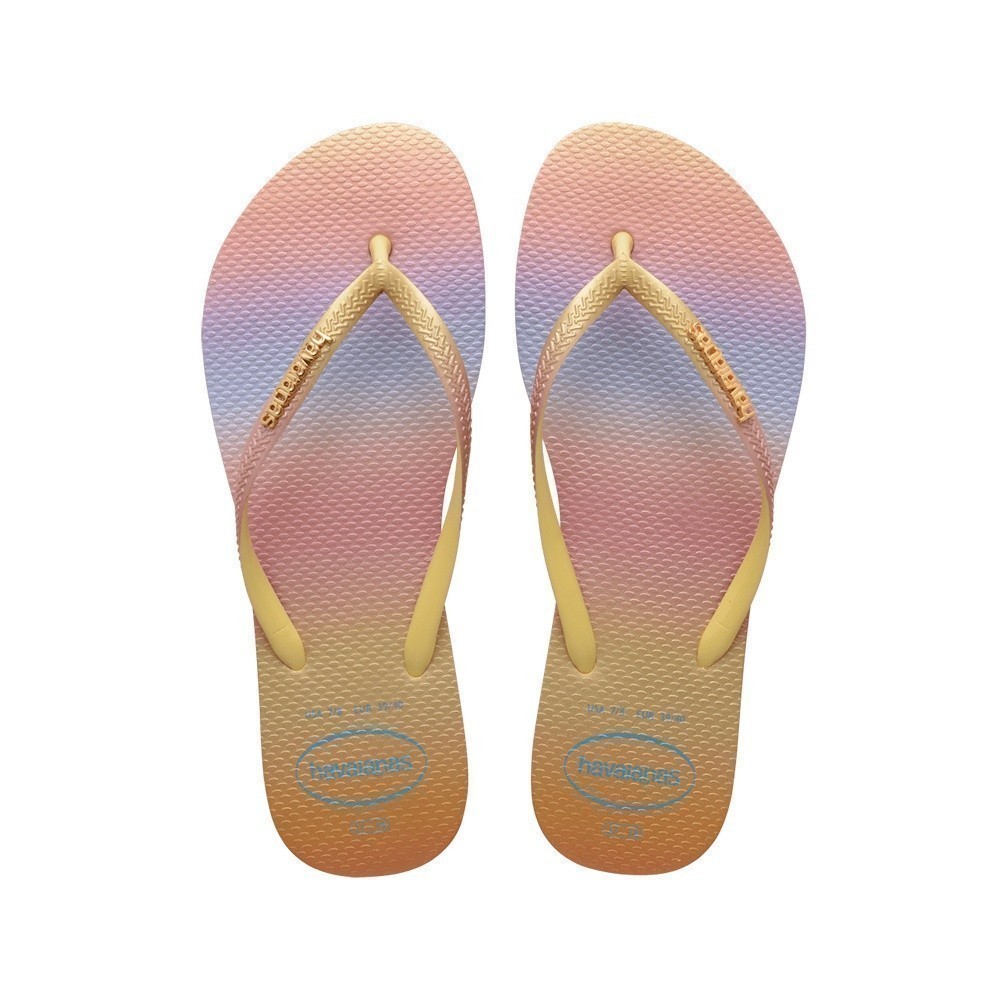 HAVAIANAS รองเท้าแตะผู้หญิง Slim Gradient Sunset Flip Flop YELLOW 41469081732F_F3YLXX
