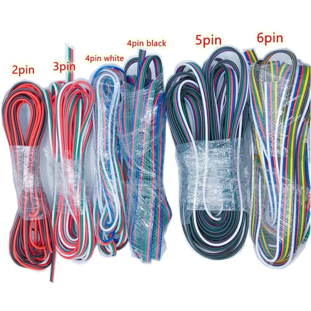 2pin 3pin 4pin 5pin 6pin สายไฟ 22AWG LED สําหรับ WS2812 WS2811 RGB RGBW RGB CCT 5050 3528 LED Strip